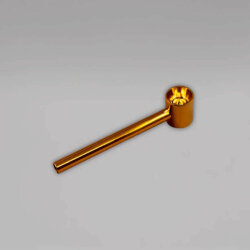 Sieblose Alu-Pfeife, 10,5 cm, Gold, schraubbar