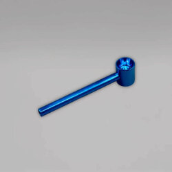 Sieblose Alu-Pfeife, 10,5 cm, Blau, schraubbar