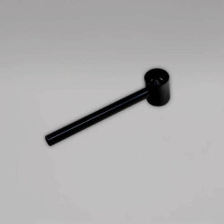 Sieblose Alu-Pfeife, 10,5 cm, Schwarz, schraubbar