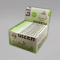 GIZEH Bio Hanf & Gras, King Size Slim Longpaper inkl. Tips, Box à 24 Heftchen