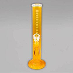 Breitseite Zylinderbong aus Glas, gelb, 35,5 cm, 18,8er