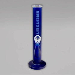 Breitseite Zylinderbong aus Glas, 35,5 cm, 18,8er, dunkelblau