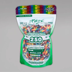 250 PURIZE XTRA Slim Size Aktivkohlefilter, 6 mm, Rainbow