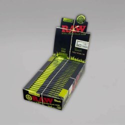 RAW Black Green Organic Hemp 1/4 Papers, Box mit 24 Heftchen