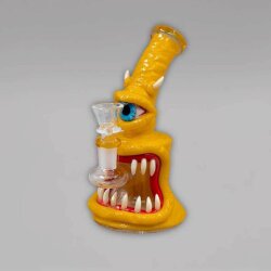Monster Perkolator Glasbong, gelb, 16 cm, 14,5er