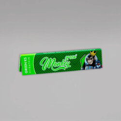 Monkey King Green, King Size Slim, grünes Papier, Heftchen à 32 Blättchen