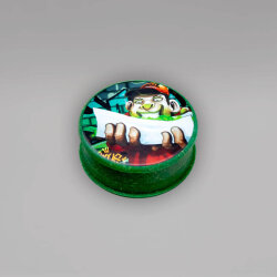 Hanfplastik Grinder, 60 mm, 3-teilig, grün