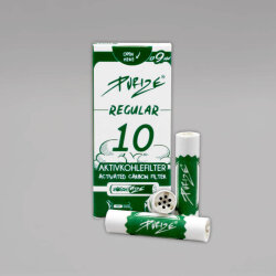 10 PURIZE Regular Size Aktivkohlefilter, 9 mm, weiß