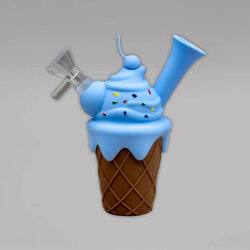 Ice Creme Cone Silikonbong, 14 cm, Blau