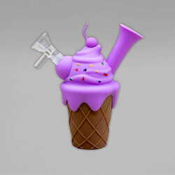 Ice Creme Cone Silikonbong, 14 cm, Lila