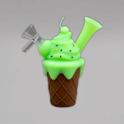 Ice Creme Cone Silikonbong, 14 cm, Grün