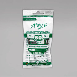 50 PURIZE Conical XTRA Slim Size Aktivkohlefilter, 5 - 6 mm