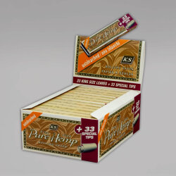 PURE HEMP Unbleached King Size Slim inkl. Tips, Box à 24 Heftchen