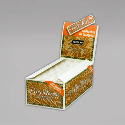 PURE HEMP Unbleached Regular Zigarettenpapier, Box à 50 Heftchen