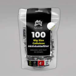 100 Kailar Big Size Aktivkohlefilter, Schwarz