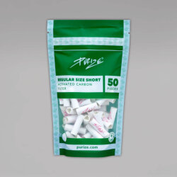 50 PURIZE Regular Size Short Aktivkohlefilter, 9 mm