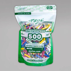 500 PURIZE XTRA Slim Size Aktivkohlefilter, 6 mm, multicolor