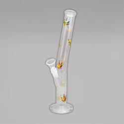 Glasbong Hanfblatt, bunt, 33 cm, 14,5er