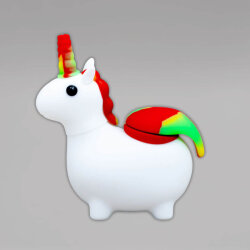 Silikonpfeife White Unicorn, 12 cm