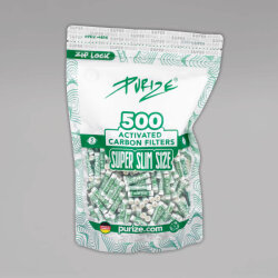 500 PURIZE SUPER Slim Size Aktivkohlefilter, 5 mm