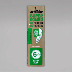 actiTube Superkombo EXTRA Slim 6 mm, 32 Longpapers und Filter