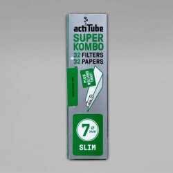 actiTube Superkombo Slim 7 mm, 32 Longpapers und Filter