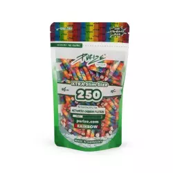 PURIZE Aktivkohlefilter XTRA Slim 6mm - Rainbow, 250 Stück