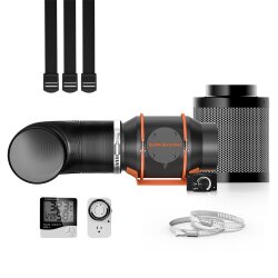 Spider Farmer 6-Zoll-Inline-Lüfter mit Kohlefilter und Drehzahlregler, steuerbarer GGS-Regler, Belüftungssystem