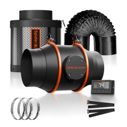 Spider Farmer 6 Zoll Inline-Kanalventilator-Kits 402CFM mit GGS-Controller-Lüftungssystem