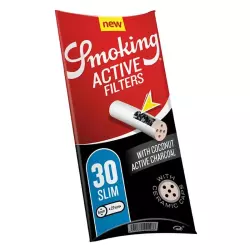 Smoking White Aktivkohlefilter Slim 6mm - 30 Stück