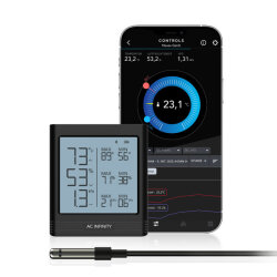 AC Infinity Smart Thermo-Hygrometer B1 mit Display und externem Klimasensor