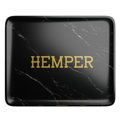 HEMPER Luxe Black Marble Rolling Tray – Large